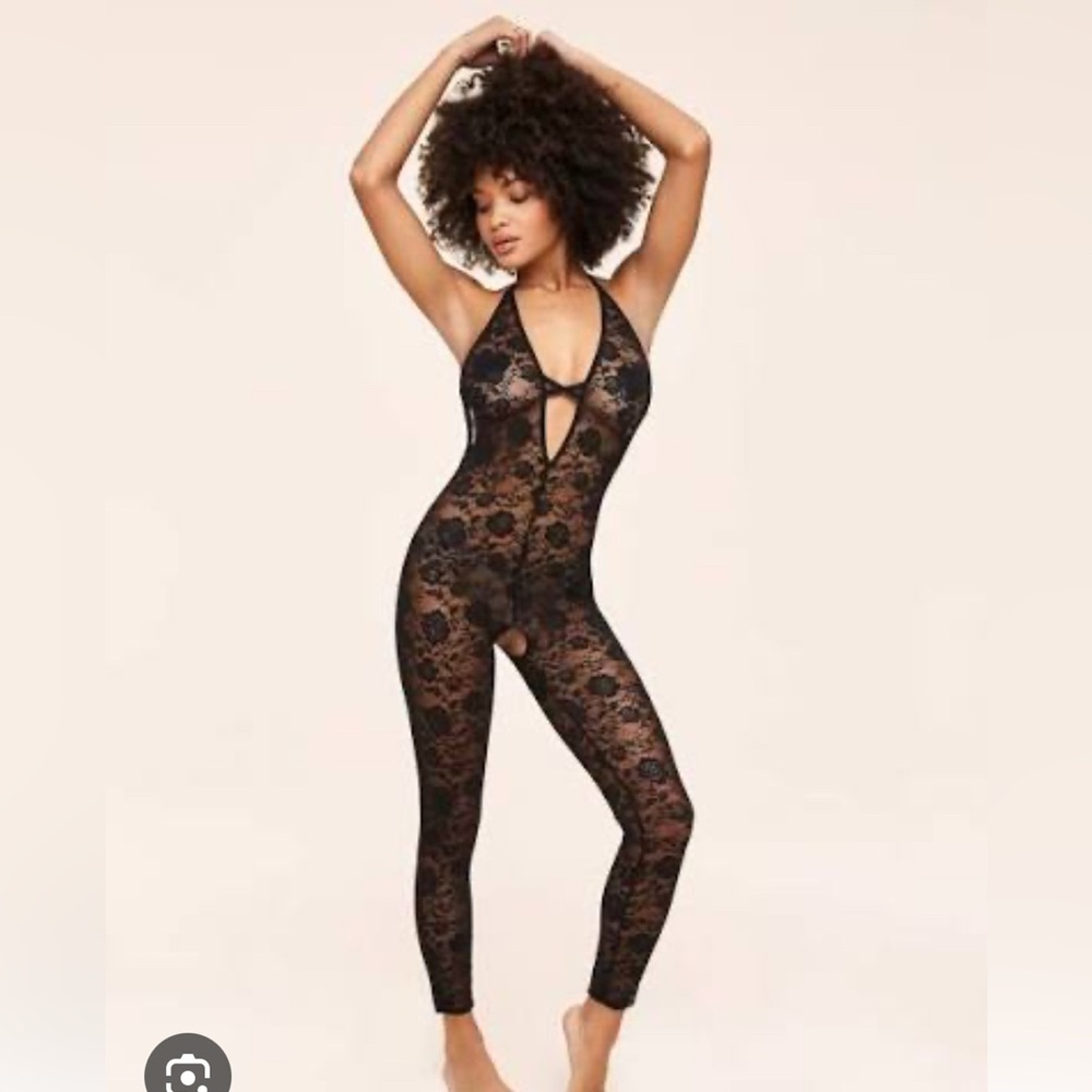 Adore Me Black Lace Catsuit